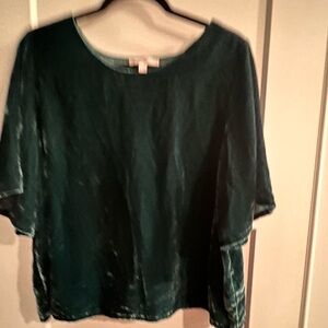 Chelsea28 Teal Velvet Blouse